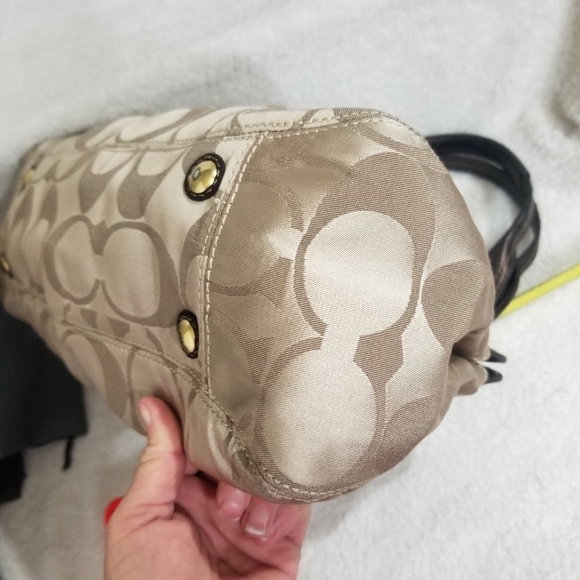 Coach Khaki Copper Sateen Turnlock Satchel - Picture 7 of 11